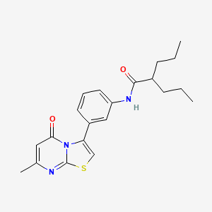 N-(3-(7-methyl-5-oxo-5H-thiazolo[3,2-a]pyrimidin-3-yl)phenyl)-2-propylpentanamide