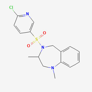 molecular formula C16H18ClN3O2S B2665805 4-[(6-chloropyridin-3-yl)sulfonyl]-1,3-dimethyl-2,3,4,5-tetrahydro-1H-1,4-benzodiazepine CAS No. 2094876-08-9