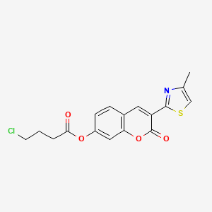 molecular formula C17H14ClNO4S B2665812 3-(4-methyl-1,3-thiazol-2-yl)-2-oxo-2H-chromen-7-yl 4-chlorobutanoate CAS No. 637747-73-0