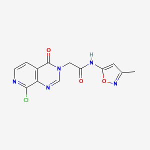 molecular formula C13H10ClN5O3 B2665824 2-(8-Chloro-4-oxopyrido[3,4-d]pyrimidin-3-yl)-N-(3-methyl-1,2-oxazol-5-yl)acetamide CAS No. 2418703-85-0