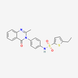 molecular formula C21H19N3O3S2 B2665850 5-乙基-N-(4-(2-甲基-4-氧代喹唑啉-3(4H)-基)苯基)噻吩-2-磺酰胺 CAS No. 898439-16-2