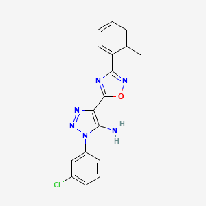 molecular formula C17H13ClN6O B2665856 1-(3-chlorophenyl)-4-(3-(o-tolyl)-1,2,4-oxadiazol-5-yl)-1H-1,2,3-triazol-5-amine CAS No. 892743-92-9