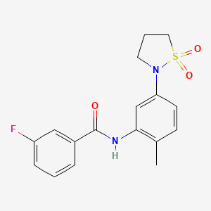 molecular formula C17H17FN2O3S B2665861 N-(5-(1,1-dioxidoisothiazolidin-2-yl)-2-methylphenyl)-3-fluorobenzamide CAS No. 941994-25-8