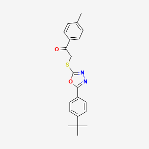 2-({5-[4-(Tert-butyl)phenyl]-1,3,4-oxadiazol-2-yl}sulfanyl)-1-(4-methylphenyl)-1-ethanone