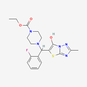Ethyl 4-((2-fluorophenyl)(6-hydroxy-2-methylthiazolo[3,2-b][1,2,4]triazol-5-yl)methyl)piperazine-1-carboxylate