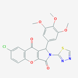 molecular formula C22H16ClN3O6S B266588 7-Chloro-2-(1,3,4-thiadiazol-2-yl)-1-(3,4,5-trimethoxyphenyl)-1,2-dihydrochromeno[2,3-c]pyrrole-3,9-dione 