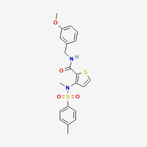 molecular formula C21H22N2O4S2 B2665886 3-(N,4-dimethylphenylsulfonamido)-N-(3-methoxybenzyl)thiophene-2-carboxamide CAS No. 1116017-36-7