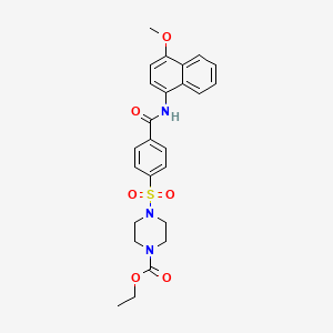 molecular formula C25H27N3O6S B2665888 Ethyl 4-[4-[(4-methoxynaphthalen-1-yl)carbamoyl]phenyl]sulfonylpiperazine-1-carboxylate CAS No. 399001-09-3