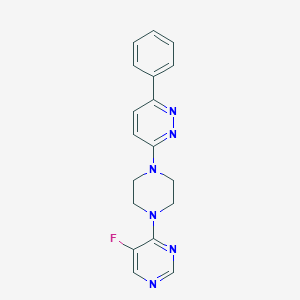 molecular formula C18H17FN6 B2665916 3-[4-(5-Fluoropyrimidin-4-yl)piperazin-1-yl]-6-phenylpyridazine CAS No. 2380169-77-5