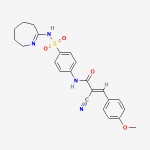 molecular formula C23H24N4O4S B2665926 (E)-2-cyano-3-(4-methoxyphenyl)-N-[4-(3,4,5,6-tetrahydro-2H-azepin-7-ylsulfamoyl)phenyl]prop-2-enamide CAS No. 326022-96-2