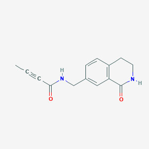 molecular formula C14H14N2O2 B2665928 N-[(1-Oxo-3,4-dihydro-2H-isoquinolin-7-yl)methyl]but-2-ynamide CAS No. 2411252-17-8
