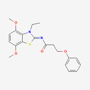 molecular formula C20H22N2O4S B2665931 N-(3-ethyl-4,7-dimethoxy-1,3-benzothiazol-2-ylidene)-3-phenoxypropanamide CAS No. 868369-66-8