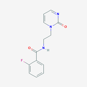 molecular formula C13H12FN3O2 B2665938 2-fluoro-N-(2-(2-oxopyrimidin-1(2H)-yl)ethyl)benzamide CAS No. 2175979-66-3