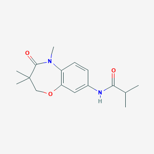 molecular formula C16H22N2O3 B2665949 N-(3,3,5-trimethyl-4-oxo-2,3,4,5-tetrahydrobenzo[b][1,4]oxazepin-8-yl)isobutyramide CAS No. 921868-04-4