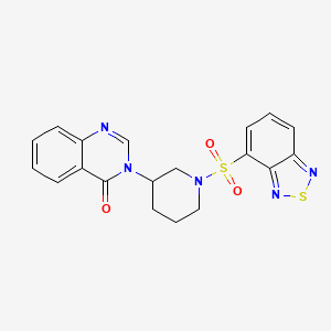 molecular formula C19H17N5O3S2 B2665963 3-(1-(benzo[c][1,2,5]thiadiazol-4-ylsulfonyl)piperidin-3-yl)quinazolin-4(3H)-one CAS No. 2034535-03-8