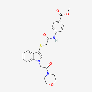 methyl 4-[2-({1-[2-(morpholin-4-yl)-2-oxoethyl]-1H-indol-3-yl}sulfanyl)acetamido]benzoate