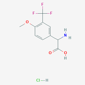 molecular formula C10H11ClF3NO3 B2665968 2-Amino-2-[4-methoxy-3-(trifluoromethyl)phenyl]acetic acid;hydrochloride CAS No. 2551115-81-0