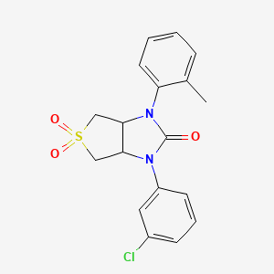 molecular formula C18H17ClN2O3S B2665974 1-(3-chlorophenyl)-3-(o-tolyl)tetrahydro-1H-thieno[3,4-d]imidazol-2(3H)-one 5,5-dioxide CAS No. 873811-38-2