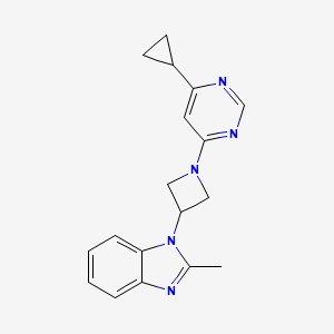 molecular formula C18H19N5 B2665977 1-[1-(6-cyclopropylpyrimidin-4-yl)azetidin-3-yl]-2-methyl-1H-1,3-benzodiazole CAS No. 2380080-34-0