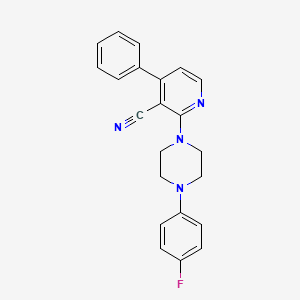 molecular formula C22H19FN4 B2665991 2-[4-(4-Fluorophenyl)piperazin-1-yl]-4-phenylpyridine-3-carbonitrile CAS No. 860786-28-3