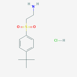 molecular formula C12H20ClNO2S B2666005 2-(4-叔丁基苯基)磺酰乙胺;盐酸盐 CAS No. 2413869-15-3