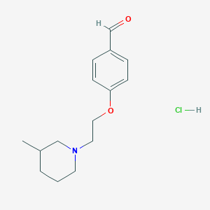 molecular formula C15H22ClNO2 B2666019 4-[2-(3-Methyl-1-piperidinyl)ethoxy]benzaldehyde hydrochloride CAS No. 1052419-83-6