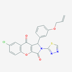 molecular formula C22H14ClN3O4S B266602 1-[3-(Allyloxy)phenyl]-7-chloro-2-(1,3,4-thiadiazol-2-yl)-1,2-dihydrochromeno[2,3-c]pyrrole-3,9-dione 