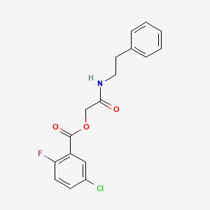 molecular formula C17H15ClFNO3 B2666021 2-Oxo-2-[(2-phenylethyl)amino]ethyl 5-chloro-2-fluorobenzoate CAS No. 1794909-42-4