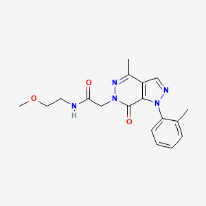 molecular formula C18H21N5O3 B2666023 N-(2-methoxyethyl)-2-(4-methyl-7-oxo-1-(o-tolyl)-1H-pyrazolo[3,4-d]pyridazin-6(7H)-yl)acetamide CAS No. 941973-29-1