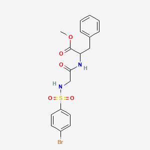 molecular formula C18H19BrN2O5S B2666026 Methyl 2-[(2-{[(4-bromophenyl)sulfonyl]amino}acetyl)amino]-3-phenylpropanoate CAS No. 1397003-32-5
