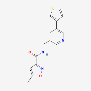 molecular formula C15H13N3O2S B2666034 5-methyl-N-((5-(thiophen-3-yl)pyridin-3-yl)methyl)isoxazole-3-carboxamide CAS No. 1706081-18-6