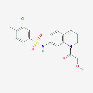 molecular formula C19H21ClN2O4S B2666042 3-氯-N-(1-(2-甲氧基乙酰)-1,2,3,4-四氢喹啉-7-基)-4-甲基苯磺酰胺 CAS No. 1170650-54-0