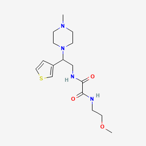 molecular formula C16H26N4O3S B2666044 N1-(2-methoxyethyl)-N2-(2-(4-methylpiperazin-1-yl)-2-(thiophen-3-yl)ethyl)oxalamide CAS No. 946247-17-2