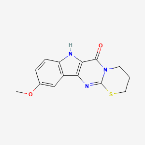 molecular formula C14H13N3O2S B2666045 10-methoxy-3,4-dihydro-2H-[1,3]thiazino[3',2':1,2]pyrimido[5,4-b]indol-6(7H)-one CAS No. 727662-94-4