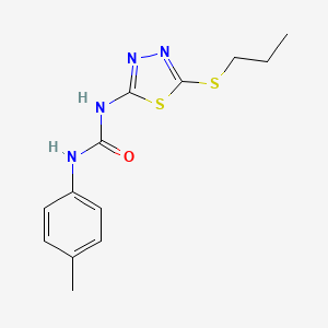 molecular formula C13H16N4OS2 B2666047 1-(5-Propylsulfanyl-[1,3,4]thiadiazol-2-yl)-3-p-tolyl-urea CAS No. 488802-71-7