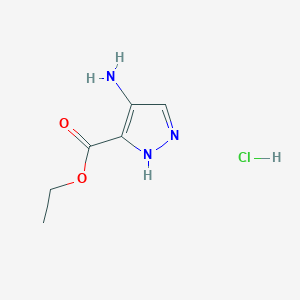 molecular formula C6H10ClN3O2 B2666048 4-Amino-1H-pyrazole-3-carboxylic acid ethyl ester hydrochloride CAS No. 1215505-37-5