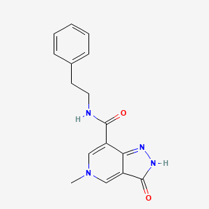 molecular formula C16H16N4O2 B2666066 5-methyl-3-oxo-N-phenethyl-3,5-dihydro-2H-pyrazolo[4,3-c]pyridine-7-carboxamide CAS No. 1203005-56-4