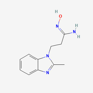 molecular formula C11H14N4O B2666072 (1Z)-N'-羟基-3-(2-甲基-1H-苯并咪唑-1-基)丙酰胺基 CAS No. 537696-12-1
