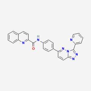 molecular formula C26H17N7O B2666073 N-(4-(3-(pyridin-2-yl)-[1,2,4]triazolo[4,3-b]pyridazin-6-yl)phenyl)quinoline-2-carboxamide CAS No. 891103-05-2