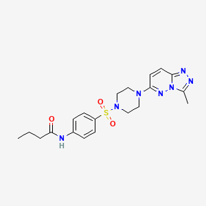 molecular formula C20H25N7O3S B2666091 N-(4-((4-(3-methyl-[1,2,4]triazolo[4,3-b]pyridazin-6-yl)piperazin-1-yl)sulfonyl)phenyl)butyramide CAS No. 1060278-84-3