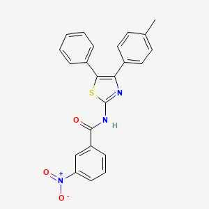 molecular formula C23H17N3O3S B2666098 N-[4-(4-甲基苯基)-5-苯基-1,3-噻唑-2-基]-3-硝基苯甲酰胺 CAS No. 393124-79-3