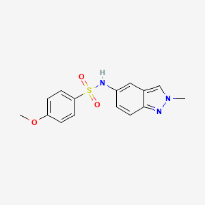 molecular formula C15H15N3O3S B2666104 4-甲氧基-N-(2-甲基-2H-吲唑-5-基)苯磺酰胺 CAS No. 866040-81-5