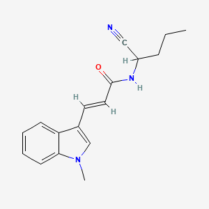 molecular formula C17H19N3O B2666107 (E)-N-(1-氰基丁基)-3-(1-甲基吲哚-3-基)丙-2-烯酰胺 CAS No. 1436375-16-4