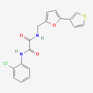 molecular formula C17H13ClN2O3S B2666109 N1-(2-氯苯基)-N2-((5-(噻吩-3-基)呋喃-2-基)甲基)草酰胺 CAS No. 2034341-26-7