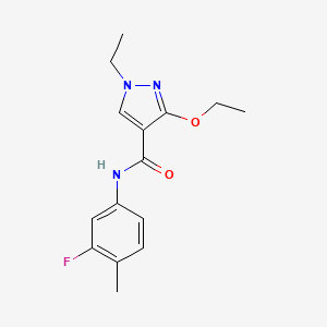 molecular formula C15H18FN3O2 B2666110 3-乙氧基-1-乙基-N-(3-氟-4-甲基苯基)-1H-吡唑-4-甲酰胺 CAS No. 1014068-71-3