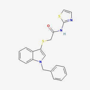 2-[(1-benzyl-1H-indol-3-yl)sulfanyl]-N-(1,3-thiazol-2-yl)acetamide