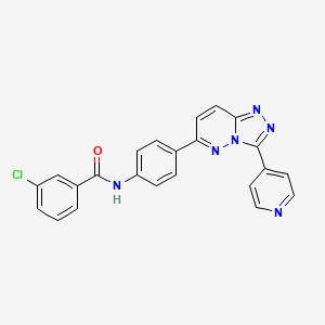 molecular formula C23H15ClN6O B2666119 3-chloro-N-(4-(3-(pyridin-4-yl)-[1,2,4]triazolo[4,3-b]pyridazin-6-yl)phenyl)benzamide CAS No. 891109-30-1
