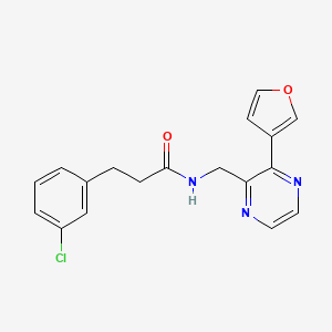molecular formula C18H16ClN3O2 B2666121 3-(3-chlorophenyl)-N-((3-(furan-3-yl)pyrazin-2-yl)methyl)propanamide CAS No. 2034500-25-7