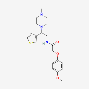 molecular formula C20H27N3O3S B2666130 2-(4-methoxyphenoxy)-N-(2-(4-methylpiperazin-1-yl)-2-(thiophen-3-yl)ethyl)acetamide CAS No. 946374-01-2