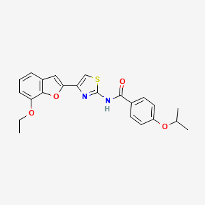molecular formula C23H22N2O4S B2666140 N-(4-(7-ethoxybenzofuran-2-yl)thiazol-2-yl)-4-isopropoxybenzamide CAS No. 921871-19-4